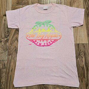 Vtg 80s NYC Big Apple Neon Puff Print T-Shirt M Vintage New York Ciry Tee Top